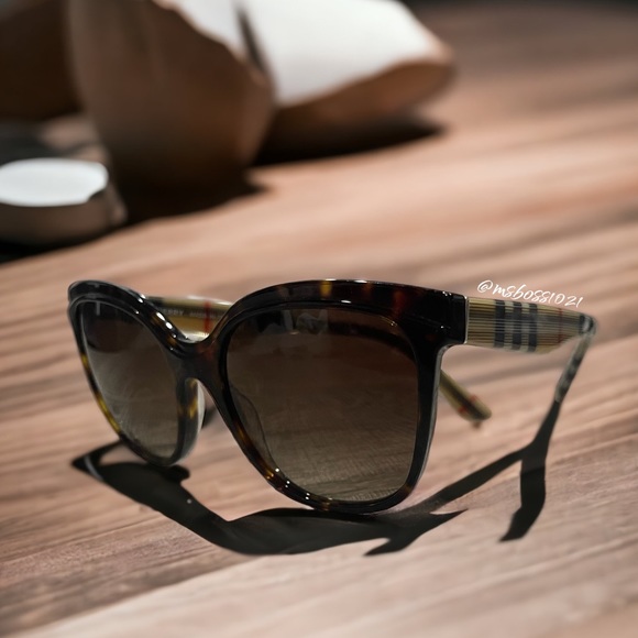 BURBERRY Brown/Tortoise Shell/Print Sunglasses BRAND NEW - Picture 2 of 7